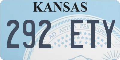 KS license plate 292ETY