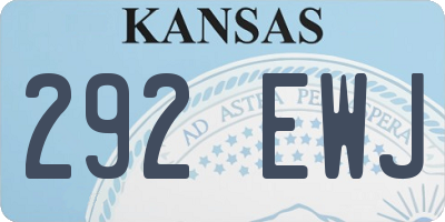 KS license plate 292EWJ