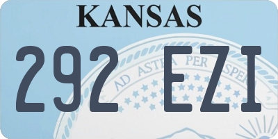 KS license plate 292EZI