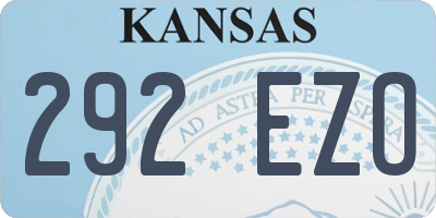 KS license plate 292EZO