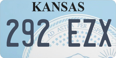 KS license plate 292EZX