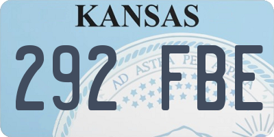KS license plate 292FBE