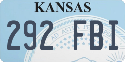 KS license plate 292FBI