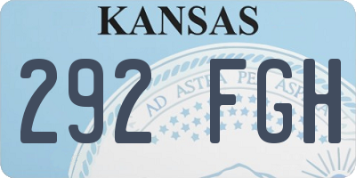 KS license plate 292FGH