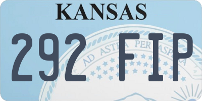 KS license plate 292FIP