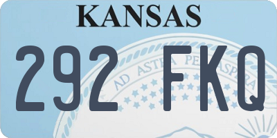 KS license plate 292FKQ