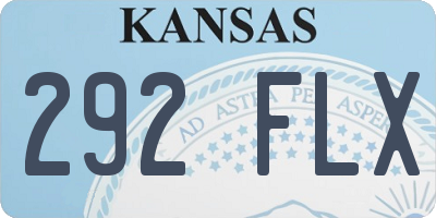 KS license plate 292FLX