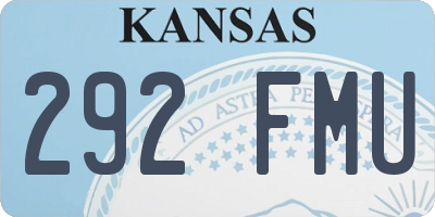 KS license plate 292FMU