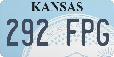 KS license plate 292FPG