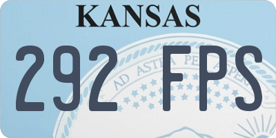 KS license plate 292FPS