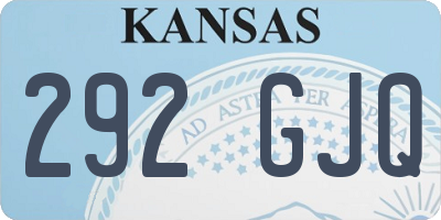 KS license plate 292GJQ