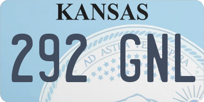 KS license plate 292GNL