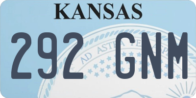 KS license plate 292GNM