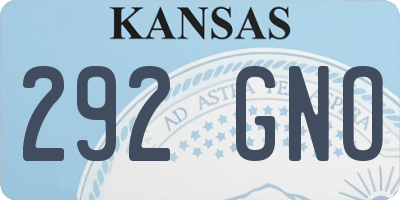 KS license plate 292GNO
