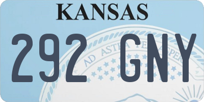 KS license plate 292GNY