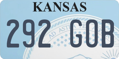 KS license plate 292GOB