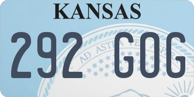KS license plate 292GOG