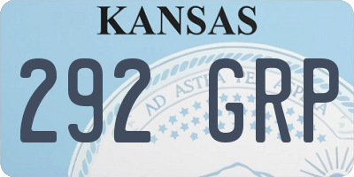 KS license plate 292GRP