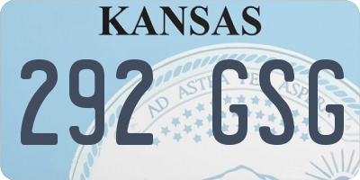 KS license plate 292GSG