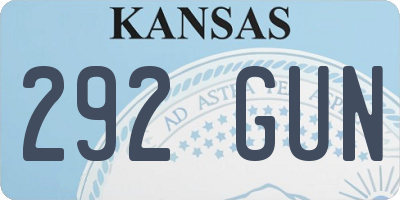 KS license plate 292GUN