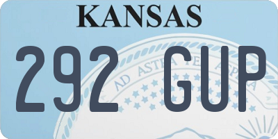KS license plate 292GUP