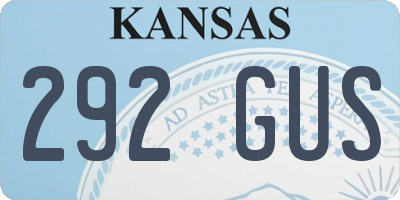 KS license plate 292GUS