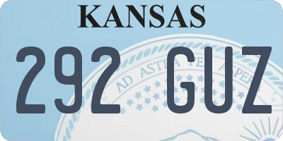 KS license plate 292GUZ