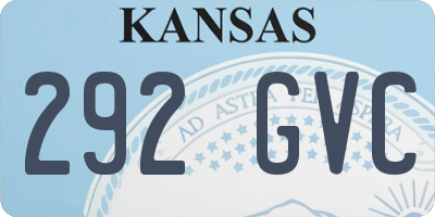 KS license plate 292GVC