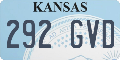KS license plate 292GVD