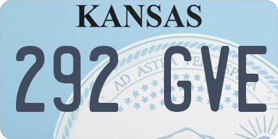 KS license plate 292GVE