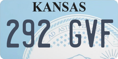 KS license plate 292GVF