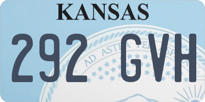KS license plate 292GVH
