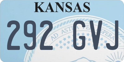 KS license plate 292GVJ
