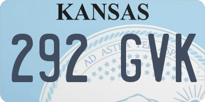 KS license plate 292GVK