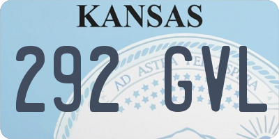 KS license plate 292GVL