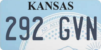 KS license plate 292GVN