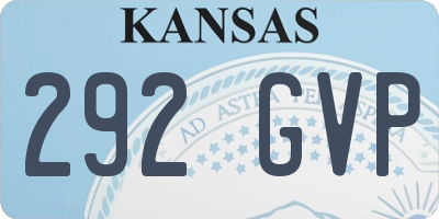 KS license plate 292GVP