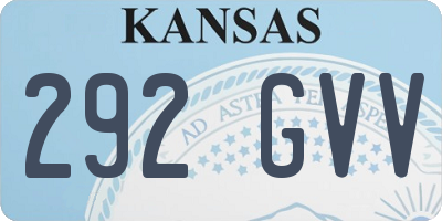 KS license plate 292GVV