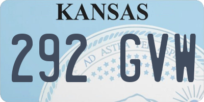 KS license plate 292GVW