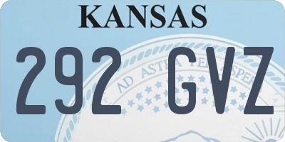 KS license plate 292GVZ