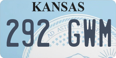 KS license plate 292GWM