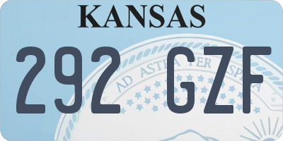 KS license plate 292GZF