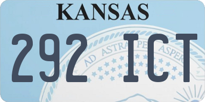 KS license plate 292ICT
