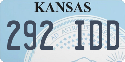 KS license plate 292IDD