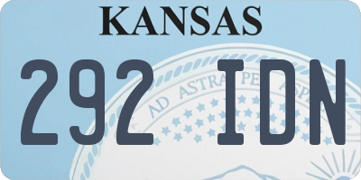 KS license plate 292IDN