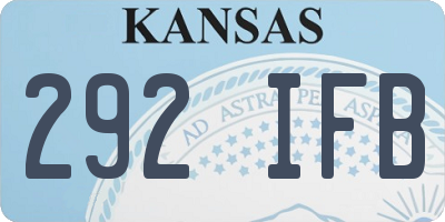 KS license plate 292IFB
