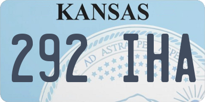KS license plate 292IHA