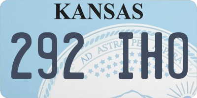 KS license plate 292IHO