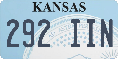 KS license plate 292IIN