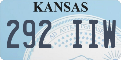 KS license plate 292IIW
